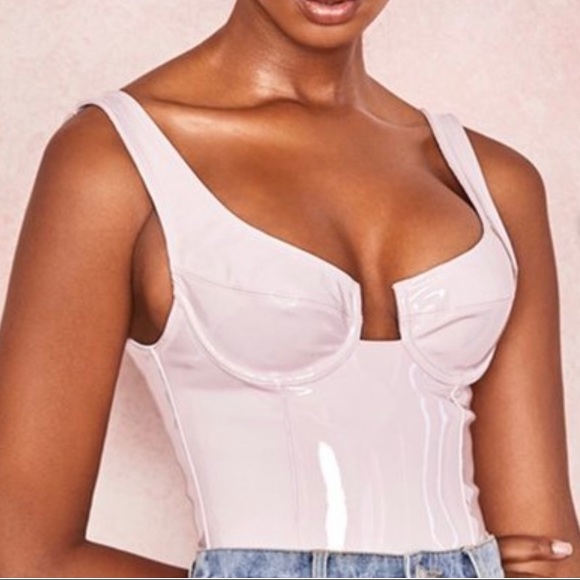 House of CB Kezia patent Vinyl bodysuit Small BNWT - Picture 2 of 7